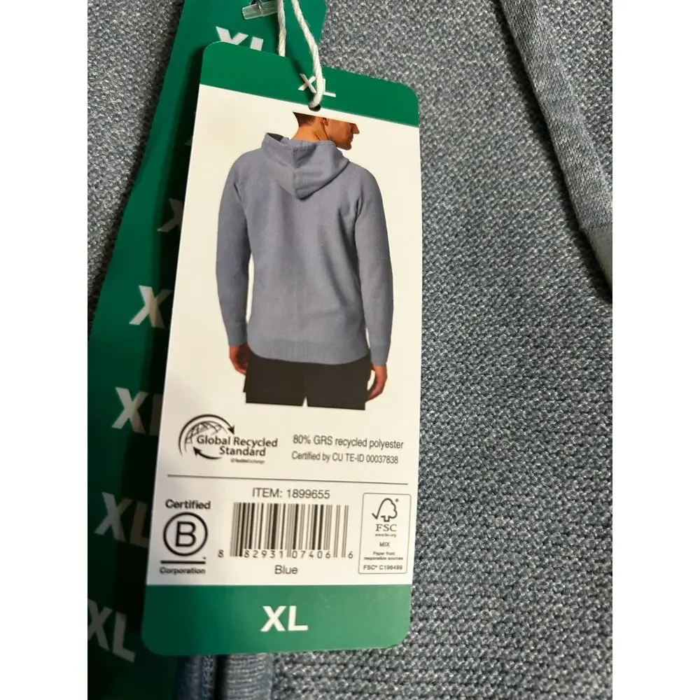 Modern Ambition Men's Full Zip Hooded Sweater Blue XL